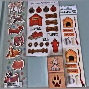Sandy Lion Dogs Scrapbooking Bundle 3D Stickers Rubber Stamps NOS